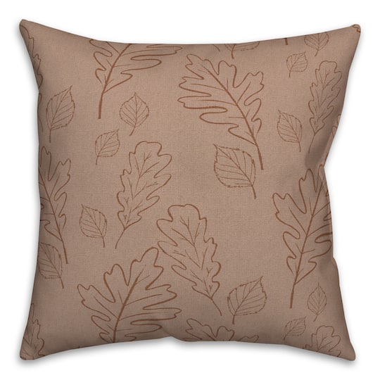 Dusty Rose Large Leaf Pattern Throw Pillow